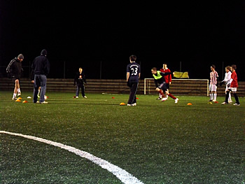 Night football, with the Wincanton Town Youth FC