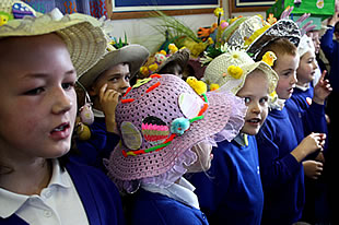 Easter Bonnets on display