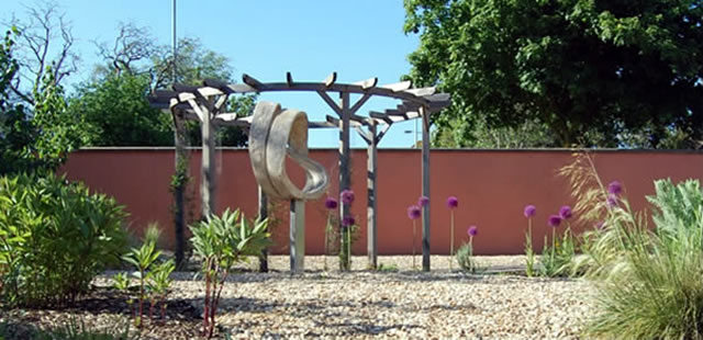 A sculpture in the Centre garden