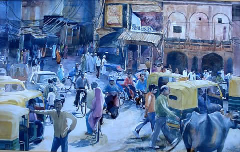 Street Scene Jaiphur by Mariella Wolff