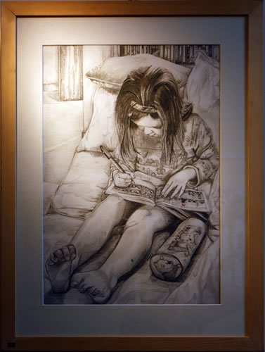Sophie George's drawing won her the Art Society prize for the best student work from the school.