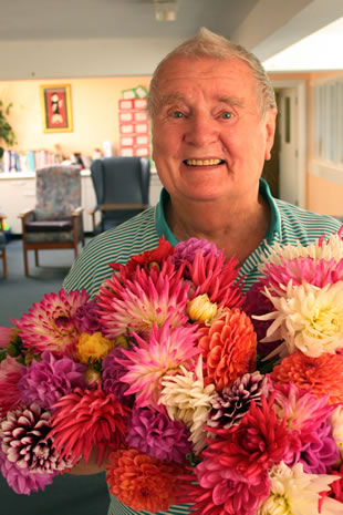 This gentleman brought flowers for the staff