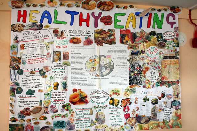 Patients made a collage about healthy eating