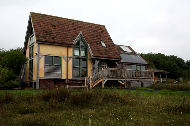 The centre's sustainable building, set in wildflower meadows