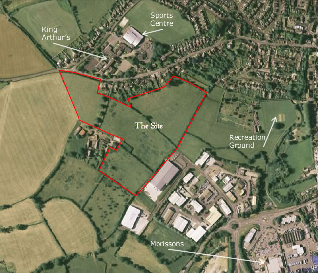 Aerial view of New Barns site before development began