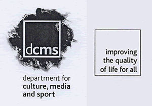 The DCMS logo and footer