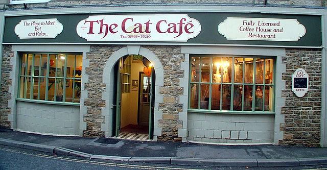 Outside the front of the new Cat Cafe
