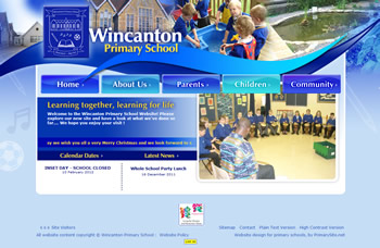 A portion of the new Wincanton Primary School website design