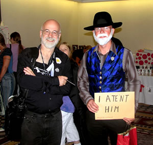 Sir Terry Pratchett, and another bearded fellow