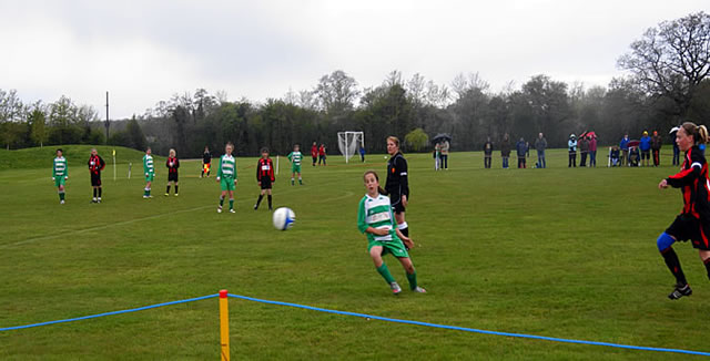 An action shot from the Under 14s Somerset Girls League Cup Final