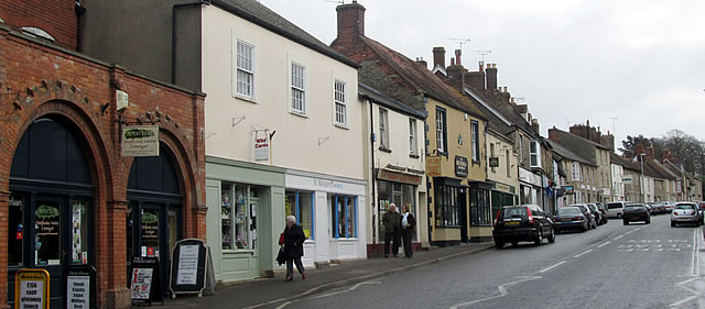 Wincanton High Street, just across the road from Papertrees!