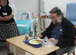 A Wincanton Community Hospital patient enjoying the aforementioned salad!
