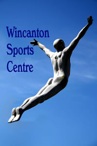The Diving Man statue outside Wincanton Sports Centre