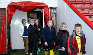 Walking through the players tunnel