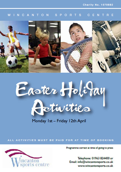 Wincanton Sports Centre Easter activities poster