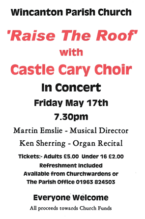 Castle Cary Choir concert poster