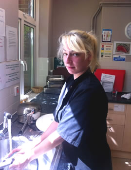 Hanna, enthusiastic volunteer chef at the Loose Ends cafe in the Balsam Centre