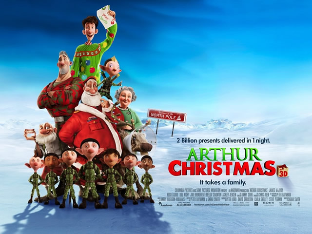 Arthur Christmas, showing at The Bear Inn, Wincanton, Saturday 4th January 2014