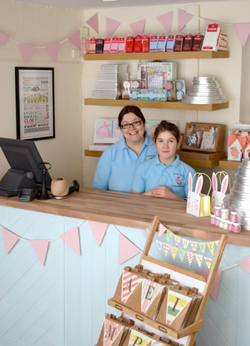 Vicky Riddick in her shop, The Small Cake Shop, Wincanton High Street