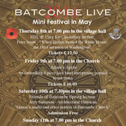 BatcombeLive Mini Festival 8th – 11th May