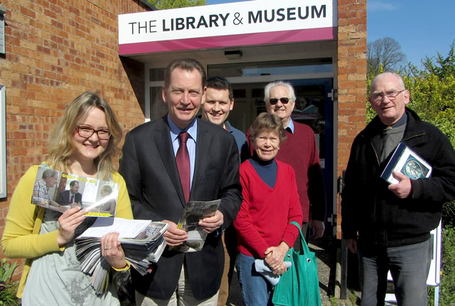 Sir Graham Watson MEP standing outside Wincanton Library with fellow Liberal Democrats