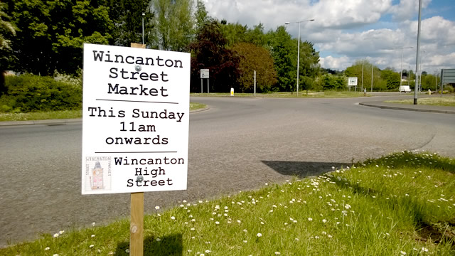 Wincanton Street Market sign for May 2014