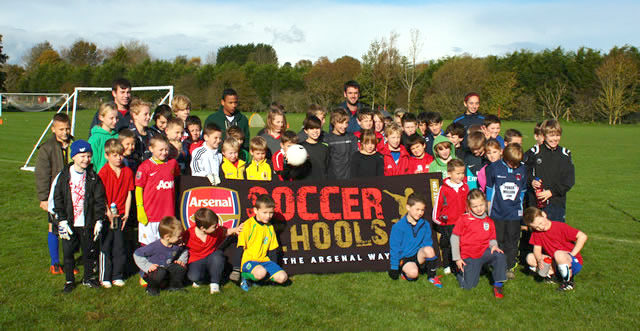 An Arsenal Soccer School coaching session at Wincanton Sports Ground