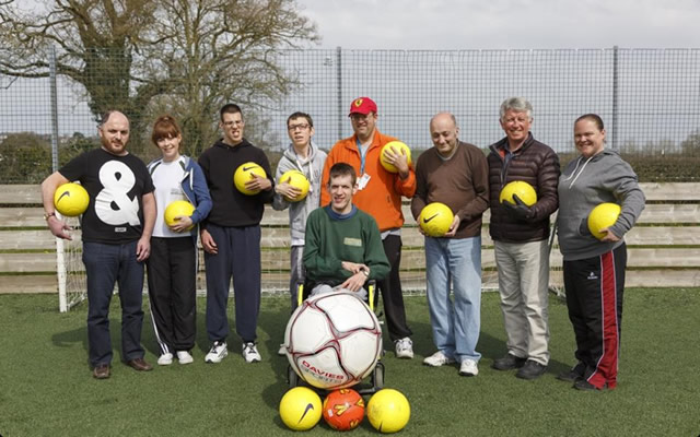 Wincanton Sports Ground disability football group photo, by Terry Fisher