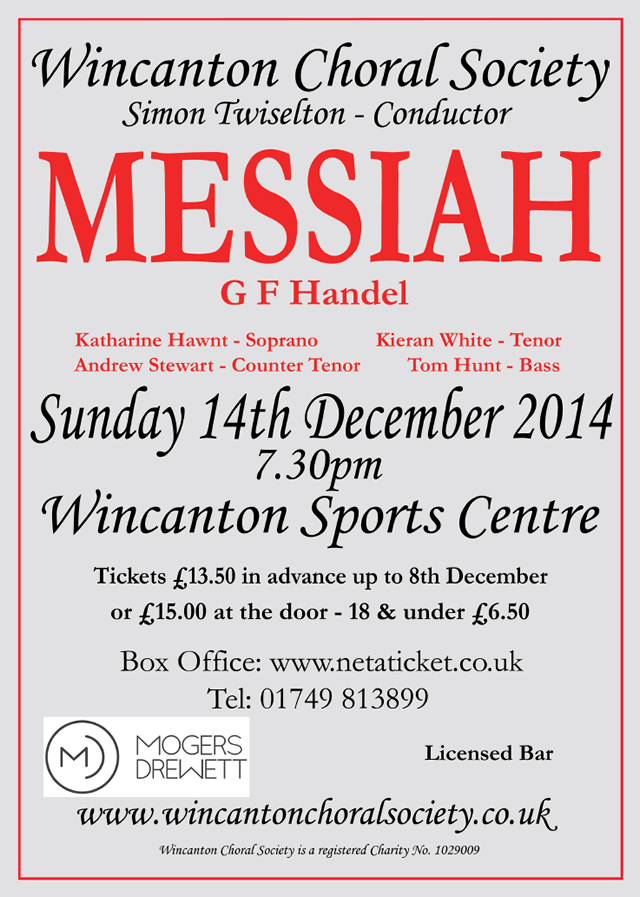 Wincanton Choral Society Winter Concert 2014 poster