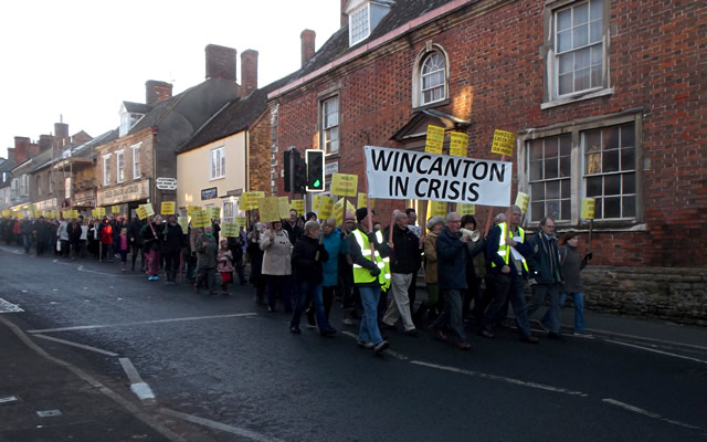 Wincanton in Crisis High Street procession