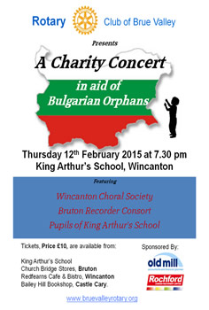 Brue Valley Rotary Club charity concert poster