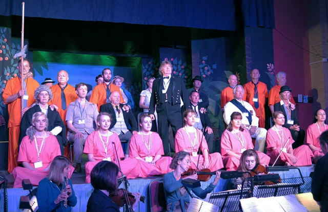 The Chorus of the Milborne Port Opera performing “Eagle High”, nominated for the Somerset Fellowship of Drama’s “Showstopper award”