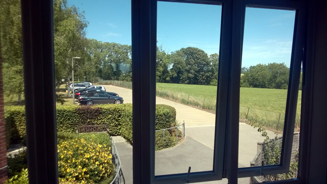 A view of the development site from inside Wincanton Community Hospital