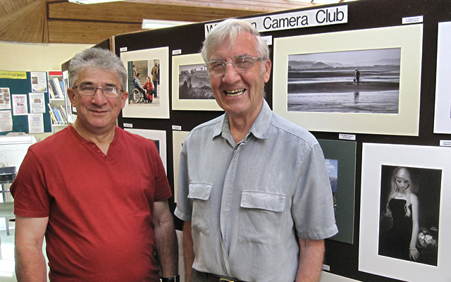 Competition Secretary, Roger Lush (left) and Club Chairman, Tony Cole setting up the exhibition