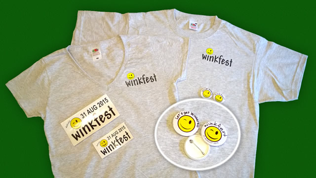 Winkfest merchandise on sale at The Bear Inn, Wincanton