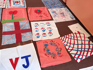 VJ Day flags made in the Town Hall