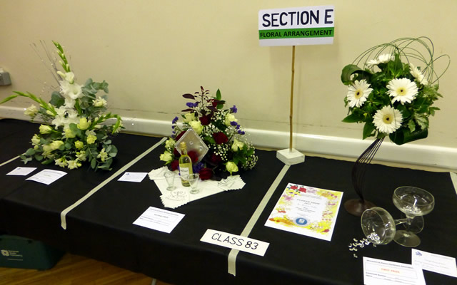 Flower arrangements at Wincanton Flower Show 2015