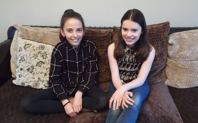 Ellie and Amy, 11, budding film directors from Wincanton