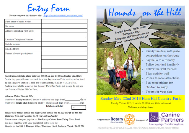 Hounds on the Hill leaflet and form
