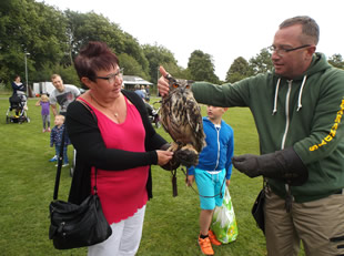 Owl handling at Wincanton Play Day 11th August 2016