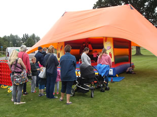 Bouncy castle at Wincanton Play Day 11th August 2016