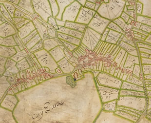 A portion of the oldest known map of Castle Cary and Ansford