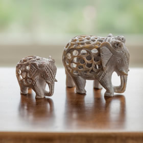 Hand Carved Soapstone Elephant £8.95 and £16.95