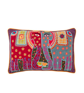 Kissing Elephants Crewel Cushion £49.95