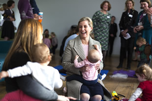 HRH The Countess of Wessex playing with children at the Balsam Centre in Wincanton - photo by Oscar Yoosefinejad