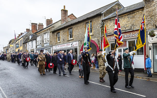 Remembrance Day 2015 parade in Wincanton