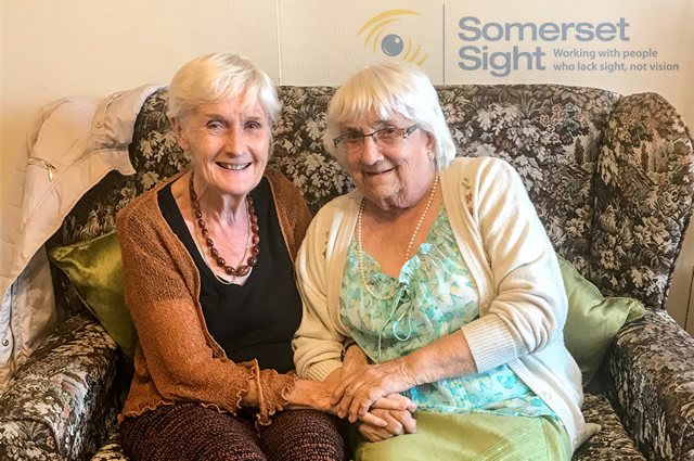 A Somerset Sight volunteer with her friend who suffers from sight loss