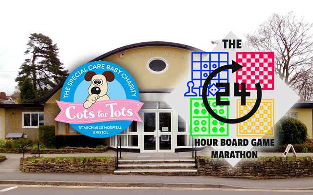The 24 Hour Board Game Marathon in support of Cots for Tots, at Wincanton Memorial Hall
