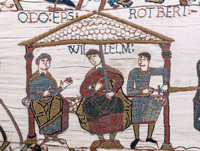 Rotbert of Mortain, on the right, from the Bayeux Tapestry
