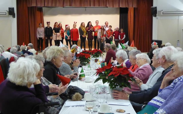 Wincanton's 2018 over-70s Christmas lunch at the Memorial Hall